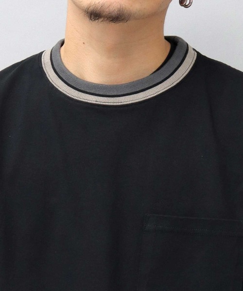 Goodwear（グッドウェア）の「USAコットン 衿ラインリブ ポケット付き スーパービッグシルエット 袖リブ ロングスリーブTシャツ / ロンT / 2W7-13207（Tシャツ/カットソー・メンズ・ブラック/ダークグリーン/ブルー/ブラック系その他/ホワイト/ミント・M/L）」の19枚目の写真