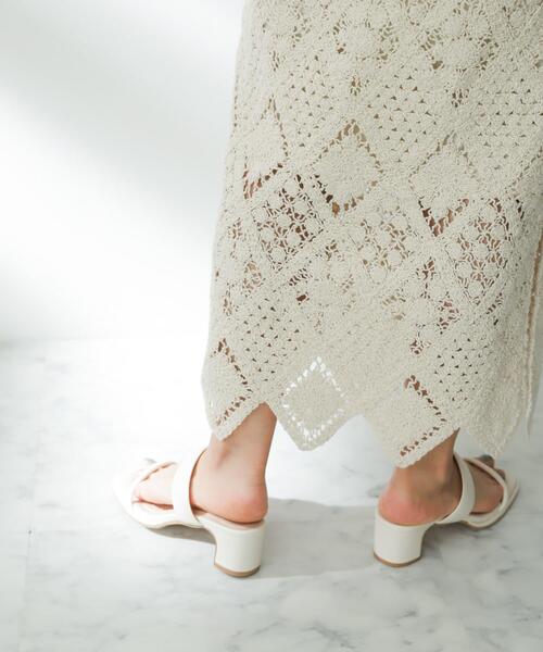 SENSE OF PLACE by URBAN RESEARCH（センスオブプレイスバイアーバンリサーチ）の「クロシェナロースカート（スカート・レディース・チャコールグレー/アイボリー/バーガンディー・SMALL/MEDIUM）」の10枚目の写真