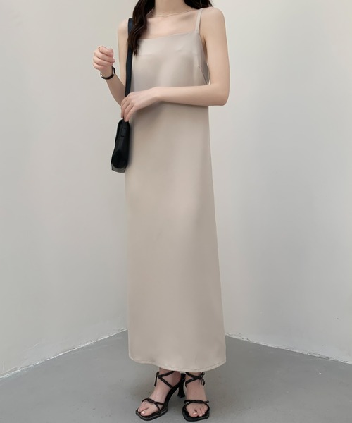 ABITOKYO(アビトーキョー)の「キーネックベスト&キャミソールワンピース2点セットアップ(ワンピース・レディース・ベージュ/ブルー/ブラック/グレー/グリーン/ライトブルー/ダークベージュ・M/L)」の16枚目の写真