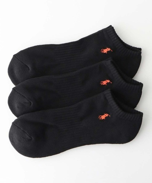 POLO RALPH LAUREN(ポロ ラルフ ローレン)の「【3足セット】POLO RALPH LAUREN メンズ 足底パイル アーチサポート ワンポイント スニーカーソックス 92009912(ソックス/靴下・メンズ・ブラック/マルチ/ホワイト・25-27CM)」の1枚目の写真