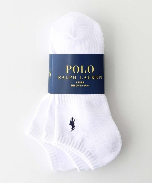 POLO RALPH LAUREN(ポロ ラルフ ローレン)の「【3足セット】POLO RALPH LAUREN メンズ 足底パイル アーチサポート ワンポイント スニーカーソックス 92009912(ソックス/靴下・メンズ・ブラック/マルチ/ホワイト・25-27CM)」の4枚目の写真