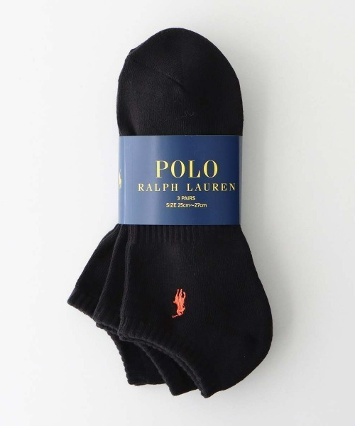 POLO RALPH LAUREN(ポロ ラルフ ローレン)の「【3足セット】POLO RALPH LAUREN メンズ 足底パイル アーチサポート ワンポイント スニーカーソックス 92009912(ソックス/靴下・メンズ・ブラック/マルチ/ホワイト・25-27CM)」の5枚目の写真