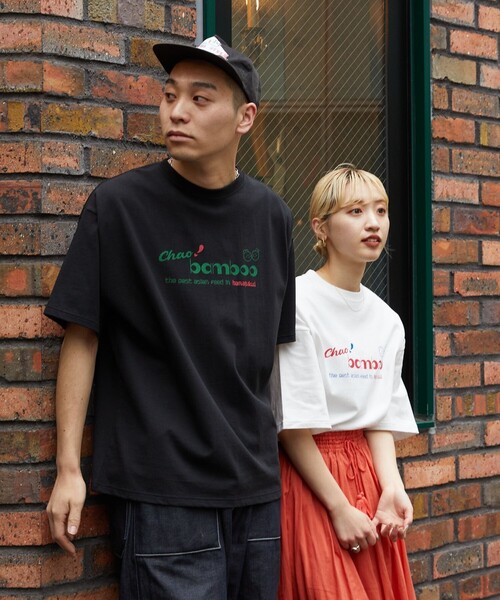 FREAK'S STORE(フリークスストア)の「【限定展開】chao! bamboo/チャオバンブー 別注ロゴTシャツ(Tシャツ/カットソー・レディース・ブラック/グリーン/オフホワイト/ライトピンク・LARGE/SMALL/MEDIUM)」の22枚目の写真