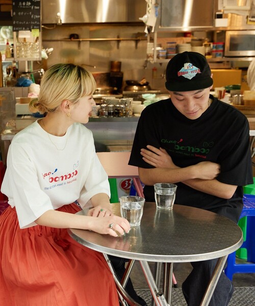 FREAK'S STORE(フリークスストア)の「【限定展開】chao! bamboo/チャオバンブー 別注ロゴTシャツ(Tシャツ/カットソー・レディース・ブラック/グリーン/オフホワイト/ライトピンク・LARGE/SMALL/MEDIUM)」の6枚目の写真