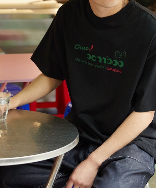 FREAK'S STORE(フリークスストア)の「【限定展開】chao! bamboo/チャオバンブー 別注ロゴTシャツ(Tシャツ/カットソー・レディース・ブラック/グリーン/オフホワイト/ライトピンク・LARGE/SMALL/MEDIUM)」の8枚目の写真