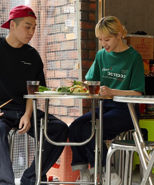 FREAK'S STORE(フリークスストア)の「【限定展開】chao! bamboo/チャオバンブー 別注ロゴTシャツ(Tシャツ/カットソー・レディース・ブラック/グリーン/オフホワイト/ライトピンク・LARGE/SMALL/MEDIUM)」の16枚目の写真