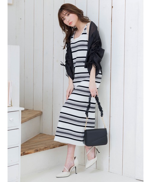 DURAS（デュラス）の「ランダムボーダーニットロングワンピース