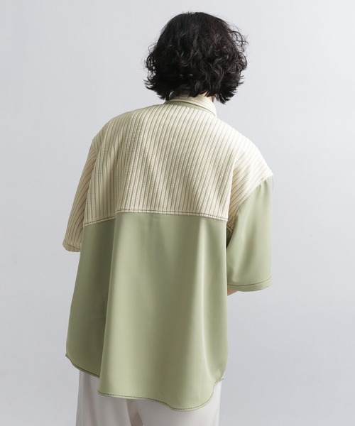 HARE（ハレ）の「レースキリカエステッチシャツ(HARE)（シャツ/ブラウス・メンズ・ブラック/オフホワイト/グリーン/グレー・FREE）」の15枚目の写真