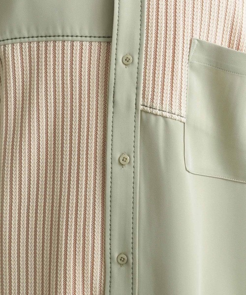 HARE（ハレ）の「レースキリカエステッチシャツ(HARE)（シャツ/ブラウス・メンズ・ブラック/オフホワイト/グリーン/グレー・FREE）」の19枚目の写真