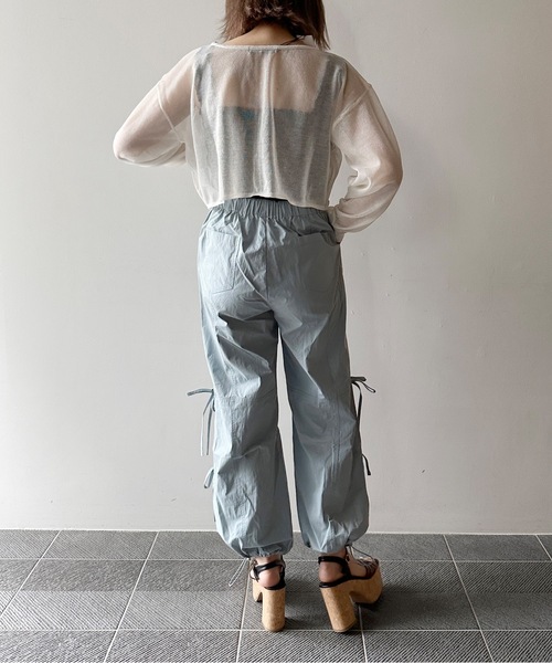 one way(ワンウェイ)の「ショートシアーニット2wayカーデ(カーディガン/ボレロ・レディース・ライトイエロー/ライトピンク/ホワイト/ブラック・FREE)」の10枚目の写真