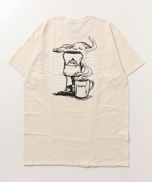 KAVU（カブー）の「KAVU/カブー バックプリントTシャツ イラストTee/クルーネック半袖Tシャツ Coffee Tee  19821854（Tシャツ/カットソー・メンズ・ベージュ/グリーン・XL/L/M）」の3枚目の写真
