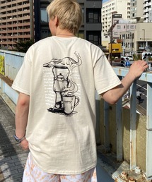 KAVU/カブー バックプリントTシャツ イラストTee/クルーネック半袖Tシャツ Coffee Tee  19821854