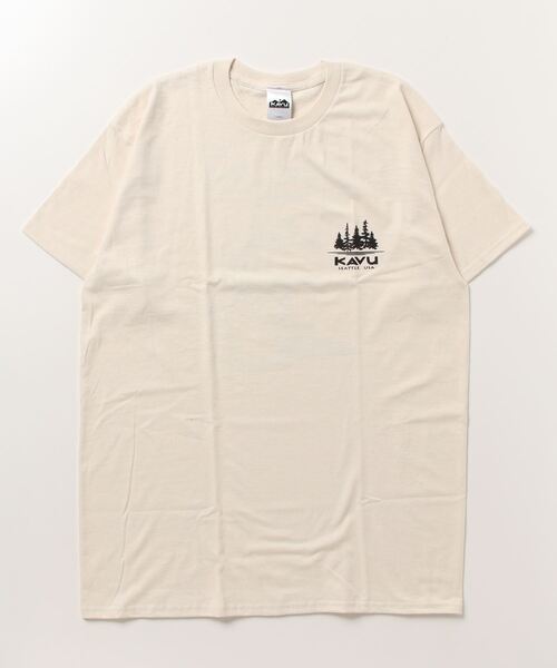 KAVU（カブー）の「KAVU/カブー バックプリントTシャツ イラストTee/クルーネック半袖Tシャツ Coffee Tee  19821854（Tシャツ/カットソー・メンズ・ベージュ/グリーン・XL/L/M）」の5枚目の写真