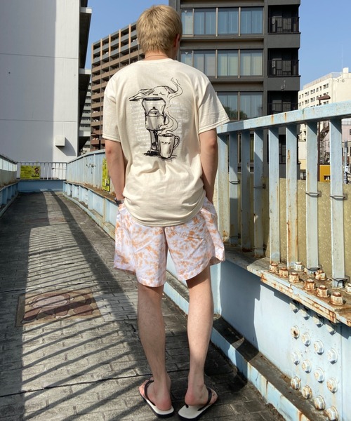 KAVU（カブー）の「KAVU/カブー バックプリントTシャツ イラストTee/クルーネック半袖Tシャツ Coffee Tee  19821854（Tシャツ/カットソー・メンズ・ベージュ/グリーン・XL/L/M）」の8枚目の写真