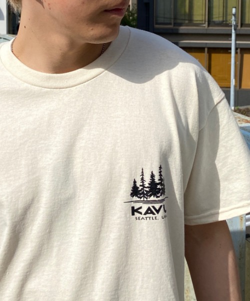 KAVU（カブー）の「KAVU/カブー バックプリントTシャツ イラストTee/クルーネック半袖Tシャツ Coffee Tee  19821854（Tシャツ/カットソー・メンズ・ベージュ/グリーン・XL/L/M）」の11枚目の写真