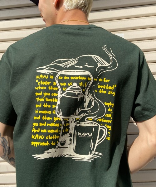 KAVU（カブー）の「KAVU/カブー バックプリントTシャツ イラストTee/クルーネック半袖Tシャツ Coffee Tee  19821854（Tシャツ/カットソー・メンズ・ベージュ/グリーン・XL/L/M）」の17枚目の写真