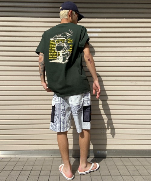 KAVU（カブー）の「KAVU/カブー バックプリントTシャツ イラストTee/クルーネック半袖Tシャツ Coffee Tee  19821854（Tシャツ/カットソー・メンズ・ベージュ/グリーン・XL/L/M）」の14枚目の写真