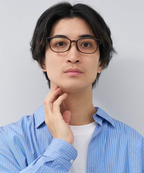 Zoff(ゾフ)の「ウェリントン型 メガネ|軽量|BASIC(ベーシック)(メガネ・メンズ・ダークグリーン/ブラック/ネイビー/ダークブラウン・FREE)」の2枚目の写真