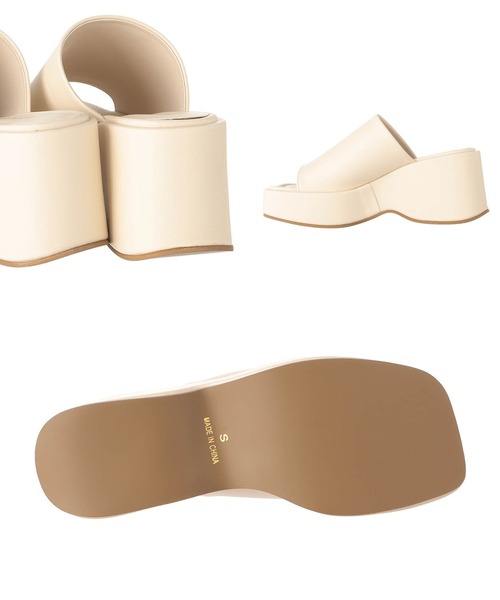 Settimissimo（セッティミッシモ）の「プラットフォームスクエアーサンダル（サンダル・レディース・アイボリー/ベージュ/ブラック・S/M/L）」の18枚目の写真