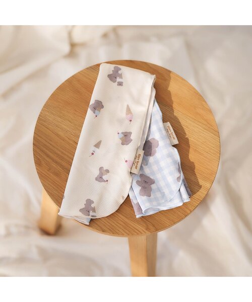 apres les cours（アプレレクール）の「tiny bear ひんやりタオル（アウトドアグッズ・キッズ・クリーム/サックスブルー・FREE）」の12枚目の写真