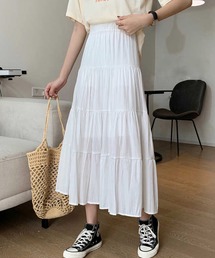 shopnikoniko | ティアード スカート ロング ボリューム 夏(スカート)
