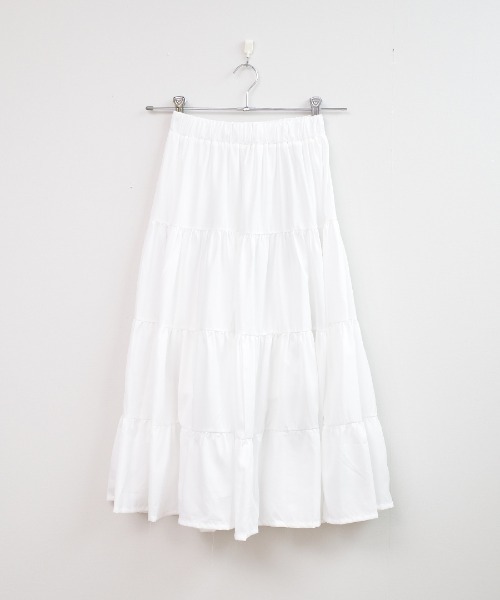 shopnikoniko（ショップニコニコ）の「ティアード スカート ロング ボリューム 夏（スカート・レディース・ブラック/ホワイト・フリー）」の16枚目の写真