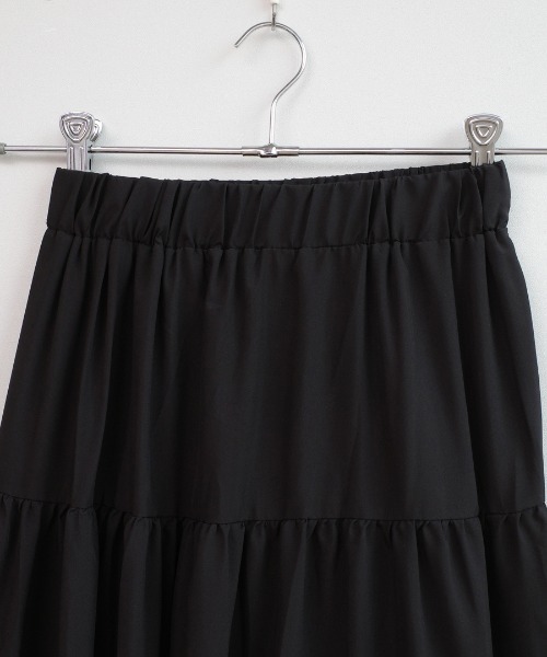 shopnikoniko（ショップニコニコ）の「ティアード スカート ロング ボリューム 夏（スカート・レディース・ブラック/ホワイト・フリー）」の19枚目の写真