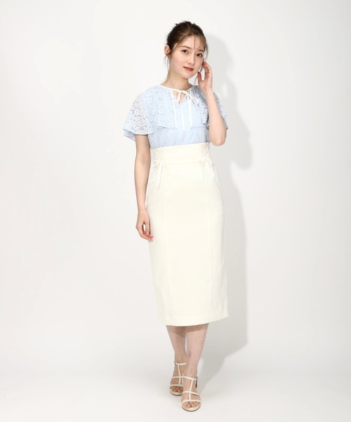 MISCH MASCH(ミッシュマッシュ)の「レースケープブラウス(シャツ/ブラウス・レディース・ブルー系その他/ホワイト/ブラック・MEDIUM)」の11枚目の写真
