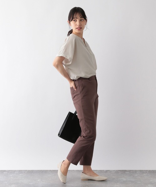 GLOBAL WORK（グローバルワーク）の「防シワサラサラパールブラウス/177499（シャツ/ブラウス・レディース・グレイッシュベージュ/グリーン系その他/スミクロ・FREE）」の11枚目の写真
