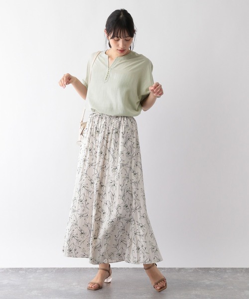 GLOBAL WORK（グローバルワーク）の「防シワサラサラパールブラウス/177499（シャツ/ブラウス・レディース・グレイッシュベージュ/グリーン系その他/スミクロ・FREE）」の16枚目の写真