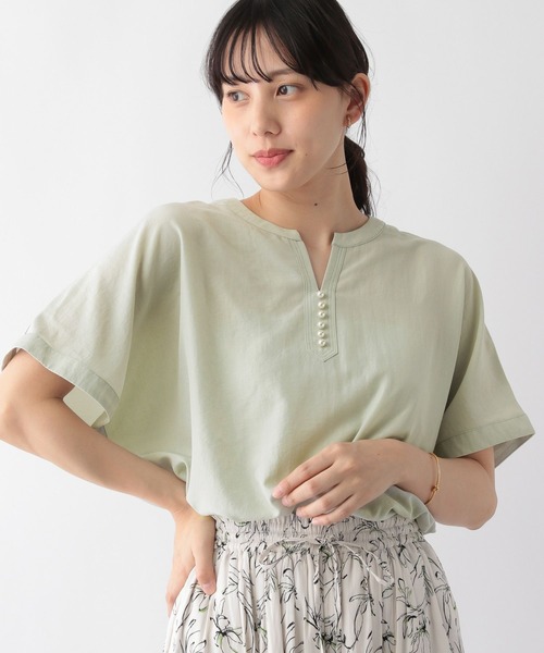 GLOBAL WORK（グローバルワーク）の「防シワサラサラパールブラウス/177499（シャツ/ブラウス・レディース・グレイッシュベージュ/グリーン系その他/スミクロ・FREE）」の22枚目の写真