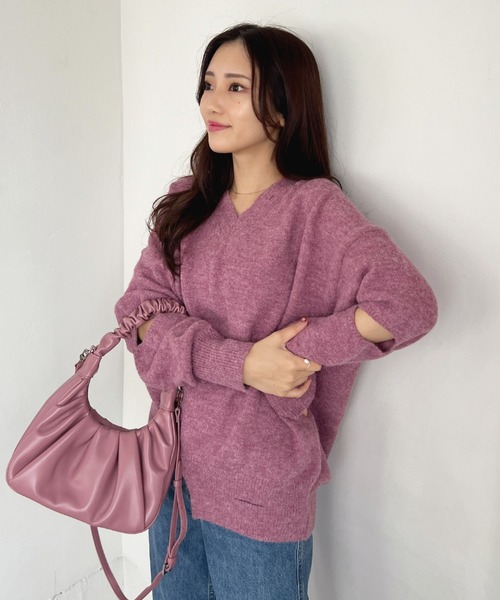 Olu.(オルドット)の「2wayフェイクレザーホーボーバッグ(ショルダーバッグ・レディース・ブラウン系その他/ピンク・FREE)」の5枚目の写真