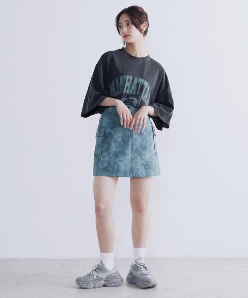 Figments(フィグメンツ)の「タイダイカーゴミニスカート(スカート・レディース・ブルー/ブラック・FREE)」の6枚目の写真