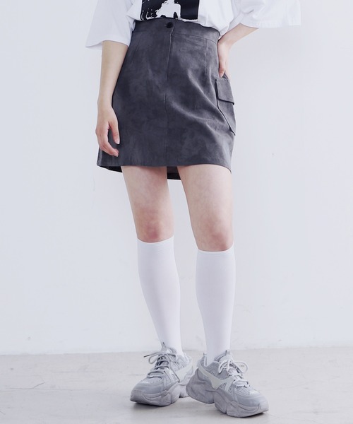 Figments(フィグメンツ)の「タイダイカーゴミニスカート(スカート・レディース・ブルー/ブラック・FREE)」の15枚目の写真