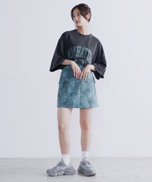 Figments(フィグメンツ)の「タイダイカーゴミニスカート(スカート・レディース・ブルー/ブラック・FREE)」の16枚目の写真