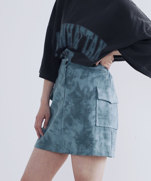 Figments(フィグメンツ)の「タイダイカーゴミニスカート(スカート・レディース・ブルー/ブラック・FREE)」の17枚目の写真