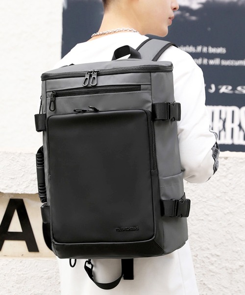 florist（フローリスト）の「【A4収納/防水加工】【2WAYデザイン】スマートカジュアルボックスショルダーバッグ/リュックサック（バックパック/リュック・メンズ・ネイビー/グレー/ブラック・FREE）」の20枚目の写真