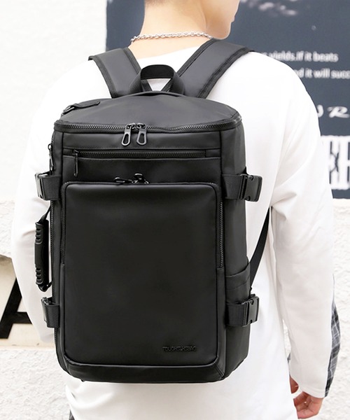 florist（フローリスト）の「【A4収納/防水加工】【2WAYデザイン】スマートカジュアルボックスショルダーバッグ/リュックサック（バックパック/リュック・メンズ・ネイビー/グレー/ブラック・FREE）」の15枚目の写真