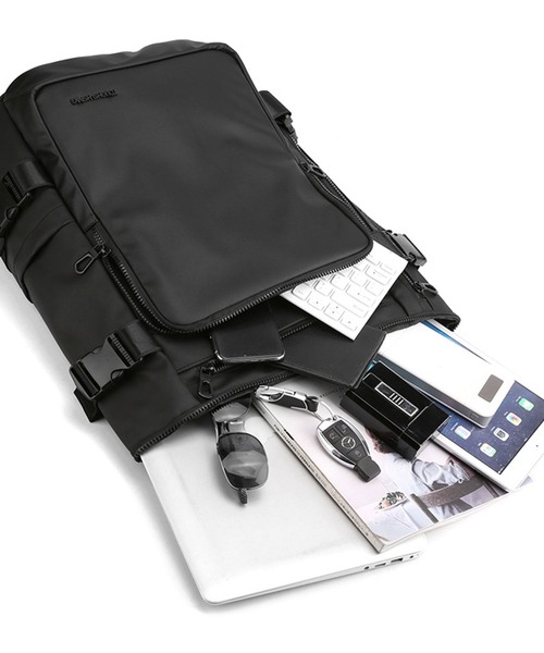 florist（フローリスト）の「【A4収納/防水加工】【2WAYデザイン】スマートカジュアルボックスショルダーバッグ/リュックサック（バックパック/リュック・メンズ・ネイビー/グレー/ブラック・FREE）」の16枚目の写真