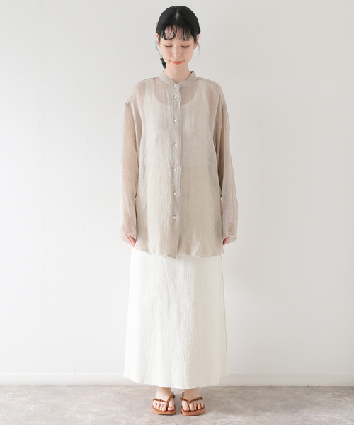 CALMER】別注 BandCollar シャツ（シャツ/ブラウス）｜Plage