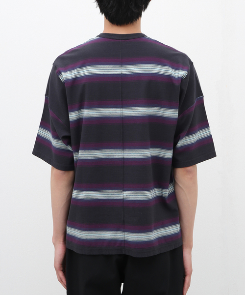 フィルザビル FILL THE BILL ウォーターカラープリントシャツ 307-221071 ホワイト×パープル サイズ：1 美品 FILL THE BILL ウォーターカラープリントシャツ ユニ
