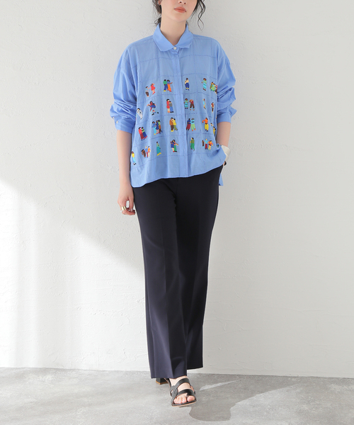 mii（ミー）の「【Mii / ミイ】 HANDEMBROIDERED COTTON SHIRT：シャツ（シャツ/ブラウス・レディース・サックスブルー・SMALL）」の9枚目の写真