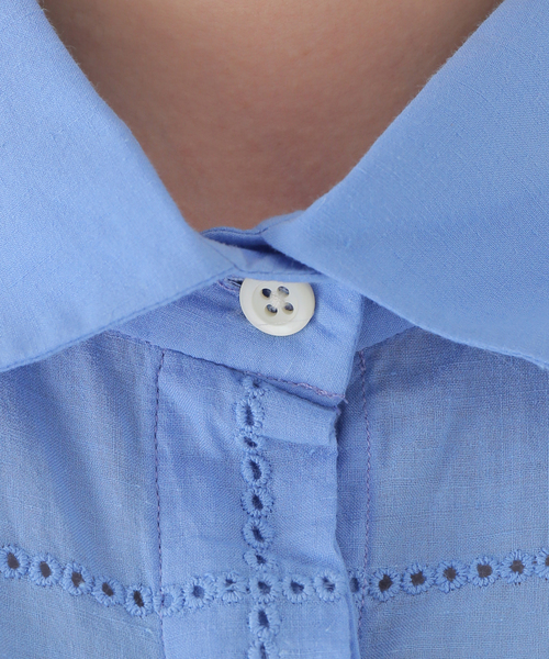 mii（ミー）の「【Mii / ミイ】 HANDEMBROIDERED COTTON SHIRT：シャツ（シャツ/ブラウス・レディース・サックスブルー・SMALL）」の10枚目の写真