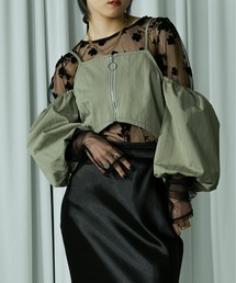 Balloon ring zip オフショルダービスチェ