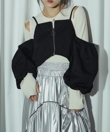 Ezick | Balloon ring zip オフショルダービスチェ(ベスト)