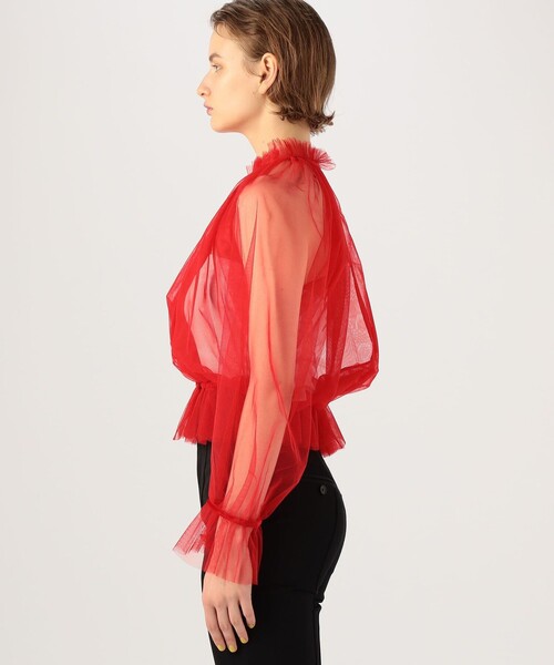 TOMORROWLAND （トゥモローランド）の「forte_forte シアーブラウス（シャツ/ブラウス・レディース・レッド・1）」の4枚目の写真