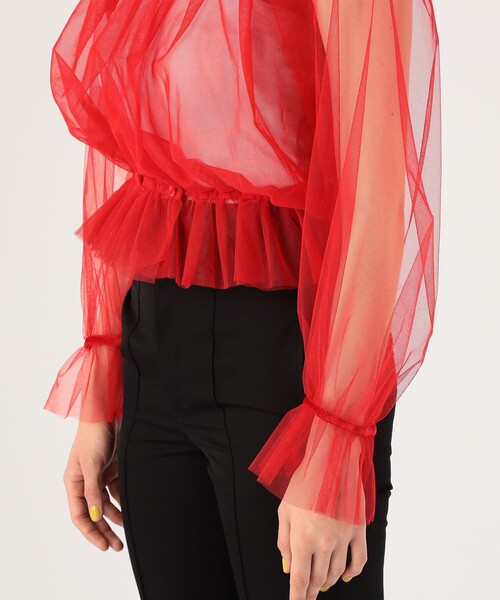 TOMORROWLAND （トゥモローランド）の「forte_forte シアーブラウス（シャツ/ブラウス・レディース・レッド・1）」の9枚目の写真