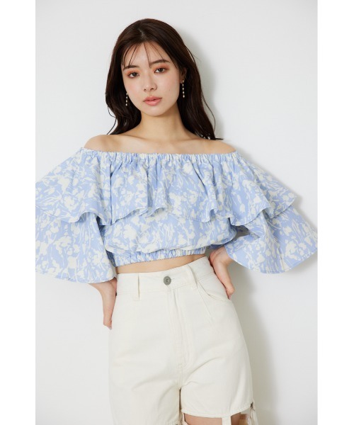 rienda(リエンダ)の「オフショルダークロップドトップス(シャツ/ブラウス・レディース・ブラック系その他/パープル系その他/ホワイト/レッド・FREE)」の21枚目の写真