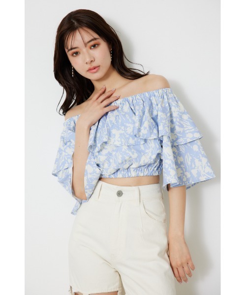 rienda(リエンダ)の「オフショルダークロップドトップス(シャツ/ブラウス・レディース・ブラック系その他/パープル系その他/ホワイト/レッド・FREE)」の20枚目の写真