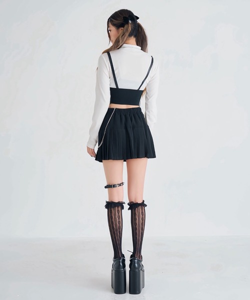 Diable baiser(ディアブルベーゼ)の「ハーネス×プリーツミニスカート(その他パンツ・レディース・ベージュ/ブラック・XX-LARGE/MEDIUM/X-LARGE/LARGE)」の3枚目の写真